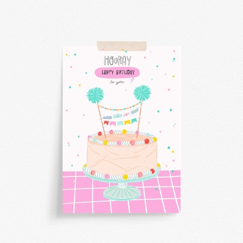 생일 케이크 카드 (50개)